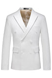Black Peaked Lapel 3 Pieces Satin Men's Prom Suits