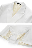 Black Peaked Lapel 3 Pieces Satin Men's Prom Suits