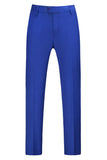 Blue Notched Lapel 3 Piece Jacquard Men's Prom Suits