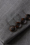 Grey 2 Piece Peak Lapel Single Breasted Men's Prom Suits