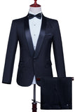 White Shawl Lapel Slim Fit 2 Piece Men's Prom Suit with Beading