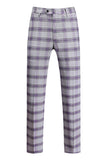 Grayish Purple Striped 3 Pieces Notched Lapel Men's Prom Suits
