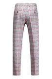 Pinkish Gray Striped 2 Pieces Peaked lapel Men's Prom Suits