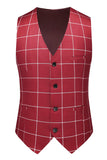 Red Striped Peaked lapel 3 Pieces Men's Prom Suits
