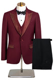 Black Peak Lapel Beaded 3-Piece Men Suits