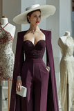 Cabernet Long Sleeves Mother Of The Bride Jumpsuits with Pockets