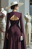 Cabernet Long Sleeves Mother Of The Bride Jumpsuits with Pockets