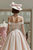Candy Pink Cold Shoulder A Line Ruched Midi Mother Of The Bride Dress