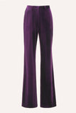 2 Piece Plum Velvet Peak Lapel Single Breasted Women's Suits