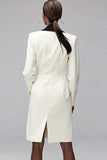Ivory Shawl Lapel Double Breasted Women's Blazer