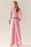 2 Piece Pink Tweed Long Sleeve Women's Suits
