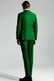 Dark Green Peak Lapel 2 Piece Men's Suits