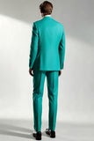 Men's Peak Lapel One Button Turquoise Prom Suits