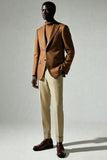 Dark Khaki Singel Breasted Peak Lapel Men's Suits