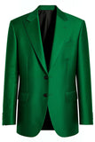 Dark Green Peak Lapel Single Breasted Men's Formal Blazer
