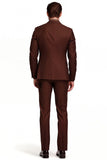Dark Brown Notched Lapel Single Breasted Men Formal Blazer
