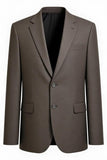 Grey Coffee 2 Piece Notched Lapel Men's Formal Suits