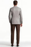 Grey Peak Lapel 2 Piece Single Breasted Men Prom Suits