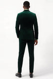 Dark Green Peak Lapel 2 Piece Single Breasted Men's Suits