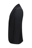 2 Piece Peak Lapel Slim Fit Black Men's Suits