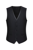 3 Piece Shawl Lapel One Button Black Men's Suits