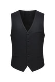 Shawl Lapel Black 3 Piece One Button Men's Business Suits