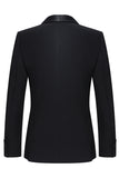 Slim Fit Black 2 Piece Shawl Lapel One Button Men's Suits