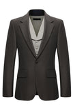 3 Piece Notched Lapel One Button Coffee Men's Suits