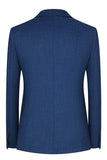 Peacock Blue Peak Lapel One Button 3 Piece Men's Suits