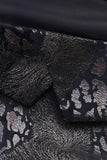 Black Printed Notched Lapel Men's Prom Blazer