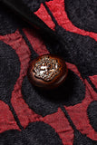 Black Red Shawl Lapel Printed Prom Blazer
