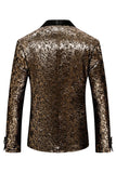 Sparkly Golden Shawl Lapel Men's Prom Blazer