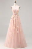 Green A-Line Corset Tulle Appliqued Convertible Long Prom Dress