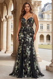 Sparkly Pink Floral Corset Mermaid Long Prom Dress with Sequins