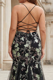 Sparkly Black Mermaid Corset Long Plus Size Prom Dress with Lace Up Back