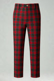 Red Black Plaid Notched Lapel 2 Piece Men's Prom Suits