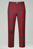 Red Black Plaid Notched Lapel 2 Piece Men's Prom Suits