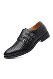 Black Leather Slip-On Men's Party Shoes