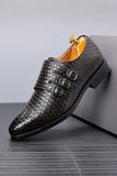 Black Leather Slip-On Men's Party Shoes