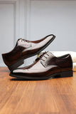 Dark Brown Leather Men's Party Shoes