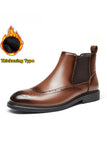 Black High-Top Leather Men's Casual Shoes