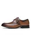 Brown Leather Slip-On Men's Wedding Shoes
