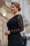 Black One Shoulder Mermaid Plus Size Mother Of The Bride Dress with Lace