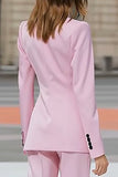 Pink 2-piece Peak Lapel Double-breasted Women Suits