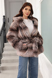Hooded Faux Fur Steel Grey Thickened Women Coat