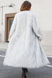 Black Faux Fur Women Long Winter Coat