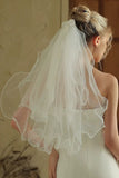 Simple Short Ivory Tulle Bridal Veil