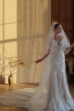 Long Ivory Tulle Wedding Veil