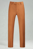 Burgundy Red High Waisted Men's Suits Pants for Wedding