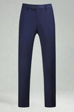 Burgundy Red High Waisted Men's Suits Pants for Wedding